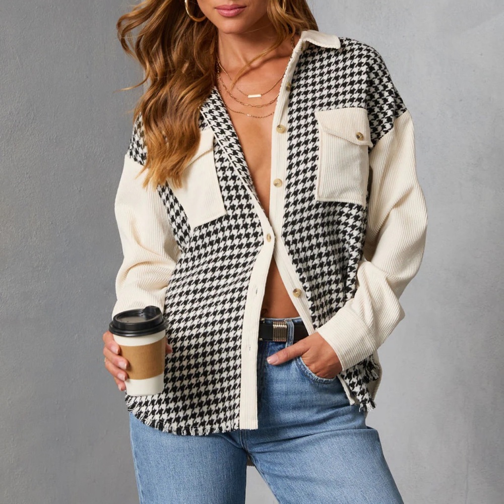 Houndstooth button up shirt